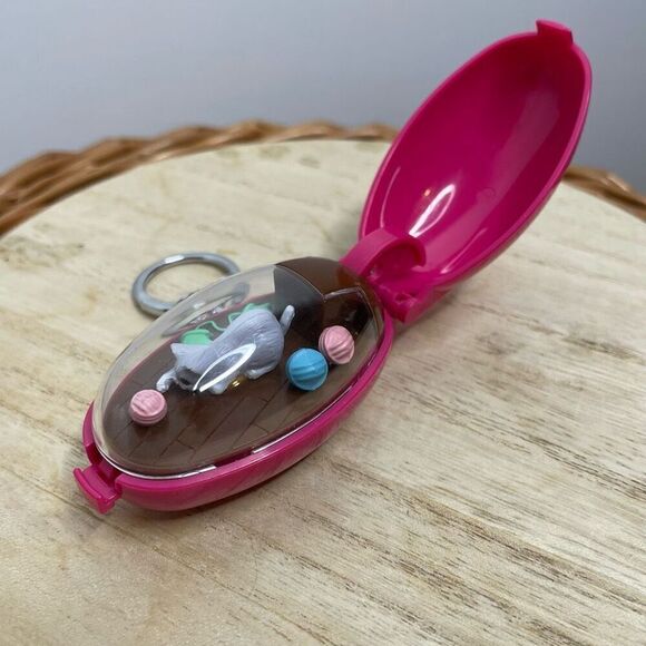 Takara Keychain Mainspring Pocket Critter Used Retro Japan I Love My Cat Works! - Picture 4 of 5